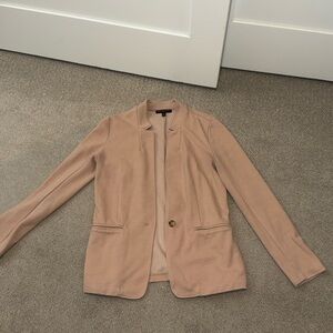 Banana Republic Blush Tan Single-Button Knit Blazer